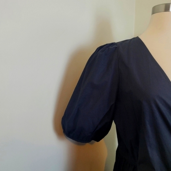 JCrew Puff Sleeve Wrap Tiered Dress Size Medium - Picture 3 of 15